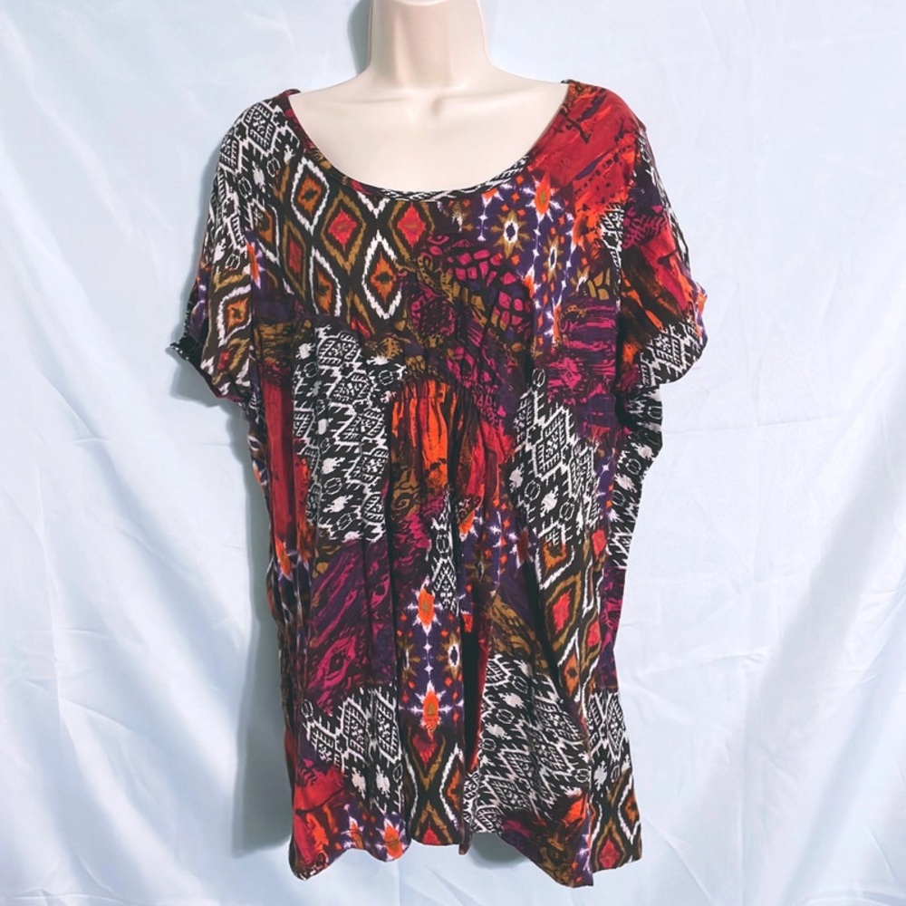 Colorful Plus Size Top Size 2X